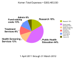 Figure 1. Total expenses of the Komen organization for the year ending 31 March 2012.